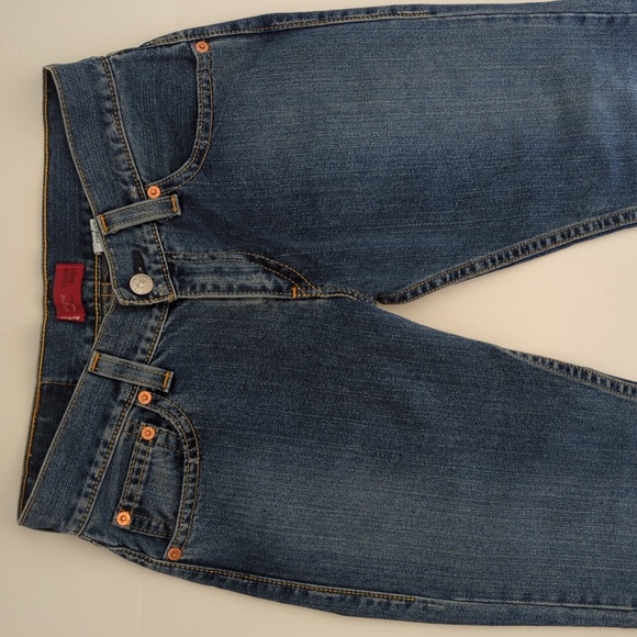 Levi's Type 1 Tough Boot Distressed Denim Bootcut Y2k Jeans 12 M Blue - Picture 9 of 16